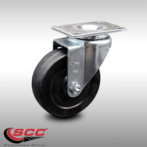 4 Inch SS Soft Rubber Wheel Swivel Top Plate Caster